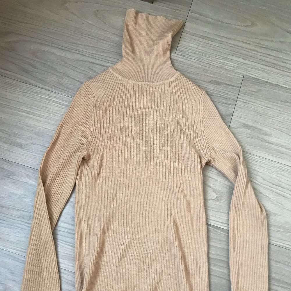 Uniqlo Marigold Wool Blend Ribbed Turtleneck